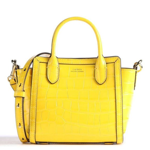 Lauren Ralph Lauren Handbags - LAUREN RALPH LAUREN Tyler Crossbody bag leather lemon yellow crocodile pattern